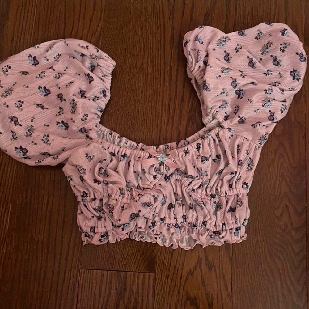 FOR LOVE & LEMONS Lola Pointelle Crop Top Sz XXS - Picture 6 of 8